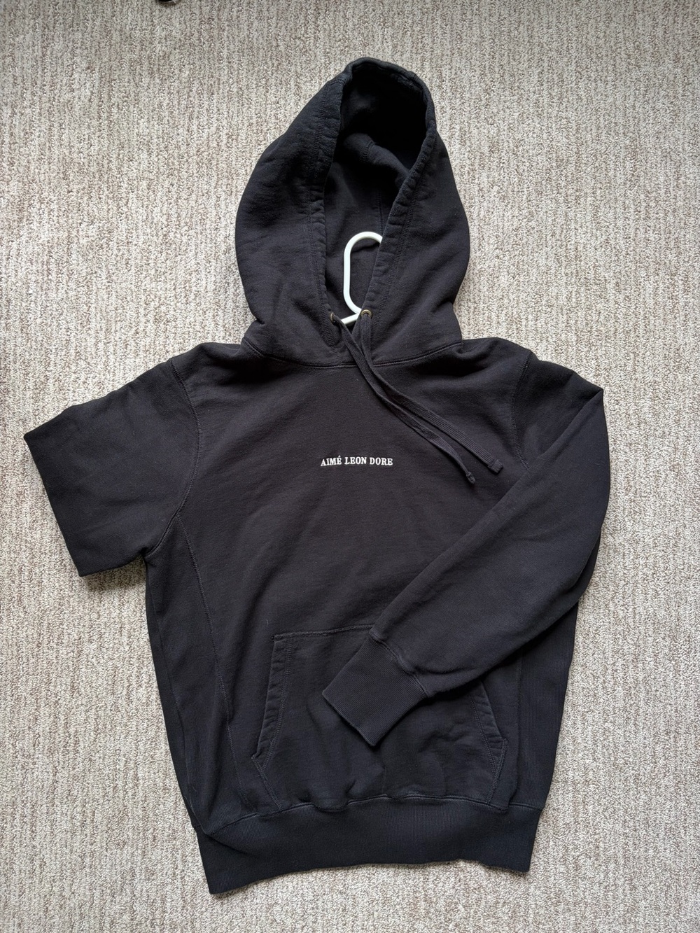Aimé Leon Dore Black Hoodie Embroidered Logo